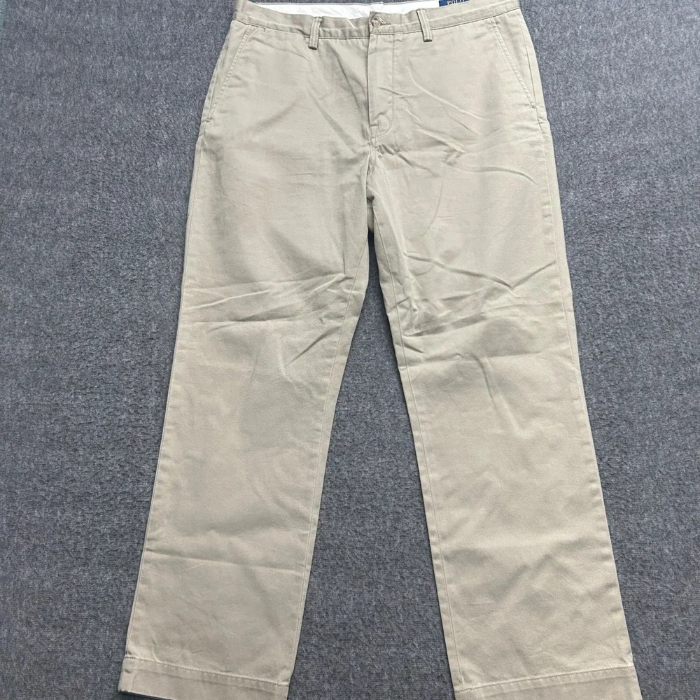 Polo Ralph Lauren The Polo Chino Pants Mens 35x30 Beige Cotton Twill Classic Fit